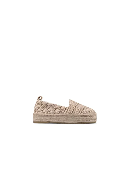 Espadryle Espadrilles skórzane beżowe