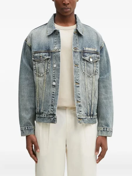 Geacă de blugi A Bathing Ape® cu broderie albastru