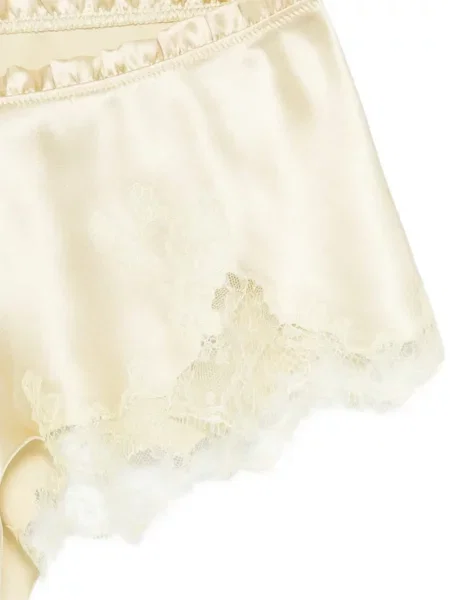Pantaloni scurți Carine Gilson de mătase galben