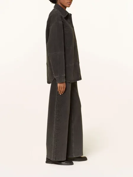 Inwear Široké Džíny Junaiw Aalia S Ozdobnými Kamínky dark grey wash denim šedé