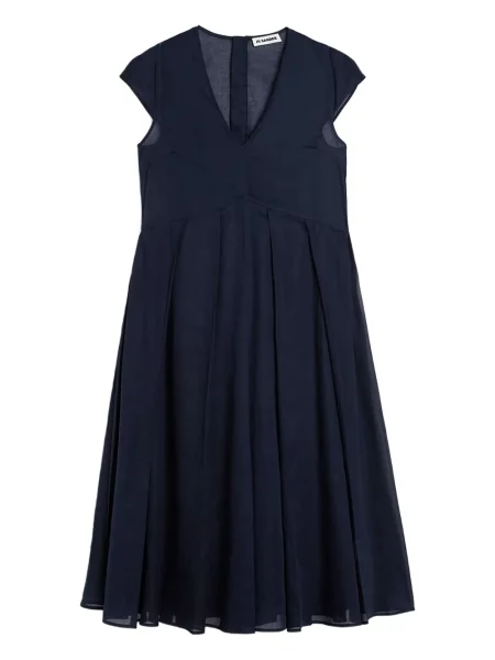 Rochie Jil Sander plisată de costum albastru