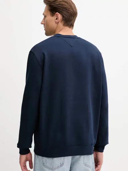 Tommy Jeans pulover z bombažem modra