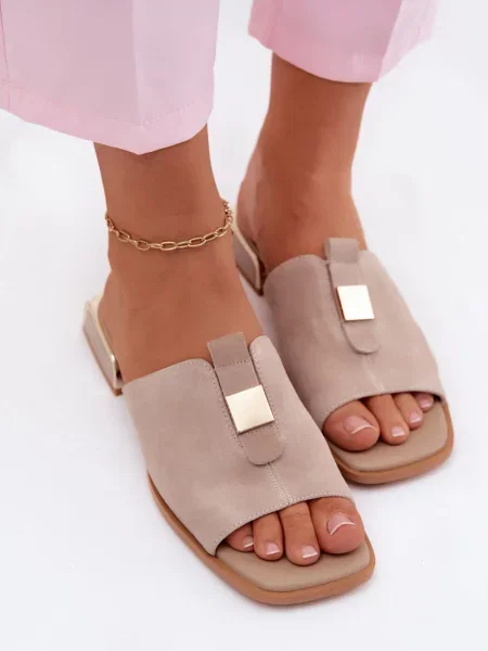 Papuci D&a din piele maro