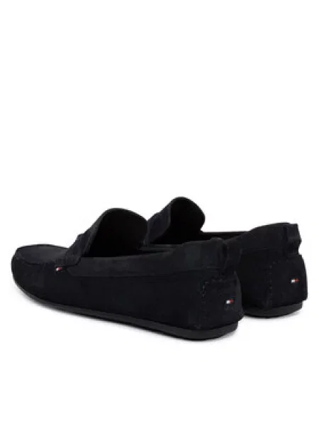 Mokasíny Tommy Hilfiger Core Hilfiegr Suede Driver Tmavomodrá
