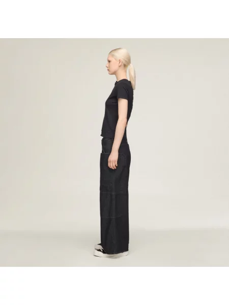 KALHOTY DENIM STRAIGHT LEG černé