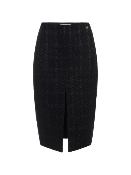 Fustă midi Elisabetta Franchi din tweed negru