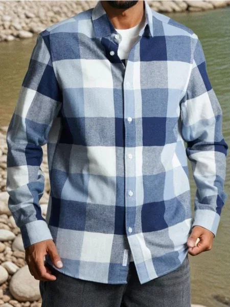 Sinsay koszula w kratę niebieski