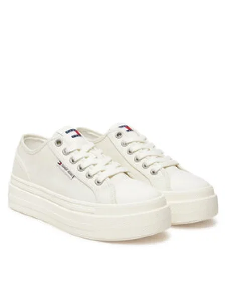 Tommy Jeans Sneakersy Tjw Foxing Flatform Lc bílá