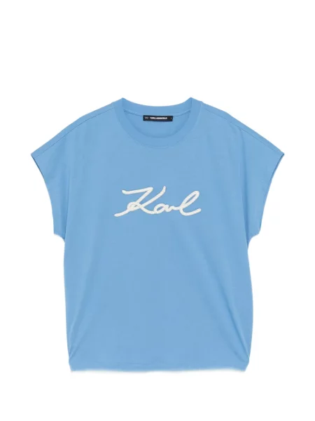 Tricou Karl Lagerfeld cu autograf albastru