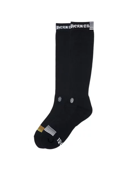 Șosete Chrome Hearts tricotate cu motiv cu inimi cu autograf negru