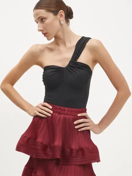 Боди Answear Lab дамско с изчистен дизайн черно