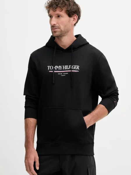Kapucnis szvetter Tommy Hilfiger fekete