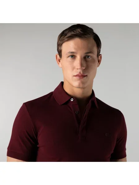 Поло Lacoste бордовое