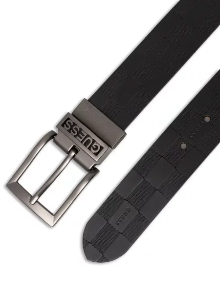 Reversibil curea Guess cu autograf negru