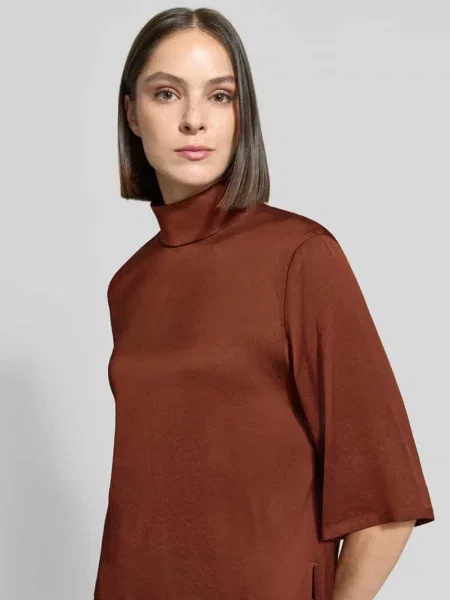 Bluzka o kroju regular fit ze stójką model Aletia' Drykorn brązowa