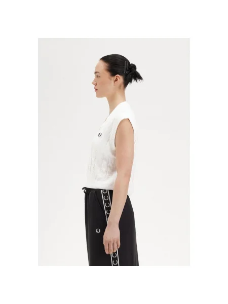 Pulover Fred Perry tricotate alb