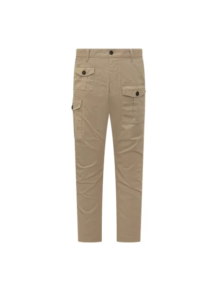 Spodnie cargo Dsquared2 beżowe