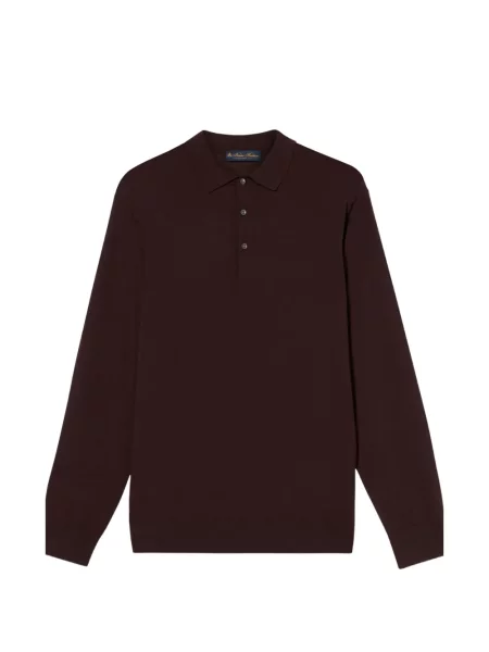 Tricou polo Brooks Brothers de lână maro