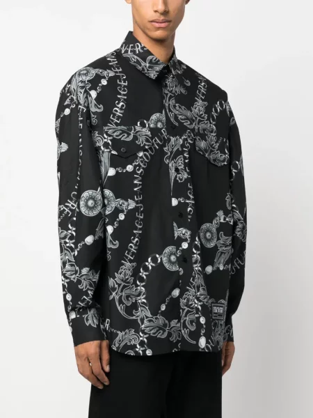 Džínsová košeľa Versace Jeans Couture čierna