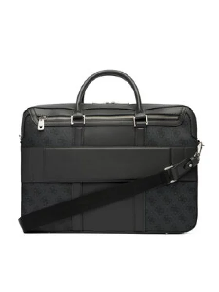 GUESS Taška na notebook MILANO černá šedá