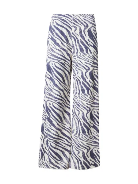Pantaloni crem / marin albastru