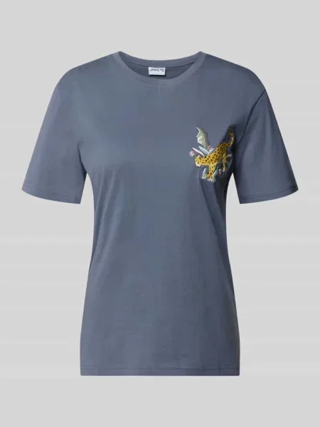 T-shirt o kroju regular fit z mieszanka bawełny model ELI Jake*s Casual niebieska