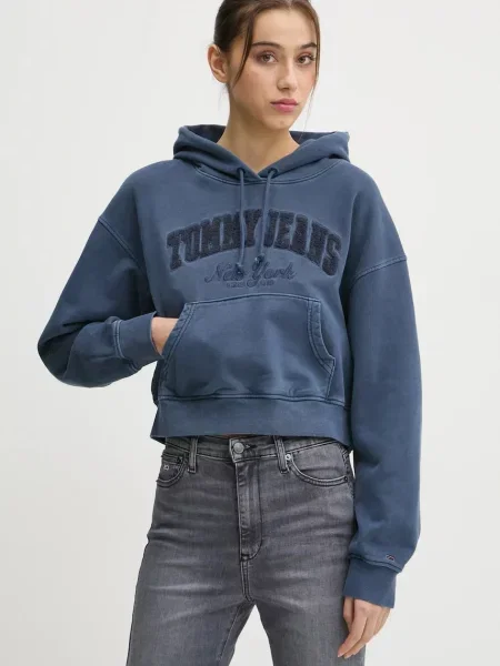 Tommy Jeans Суитшърт Тъмносин Boxy Fit синьо