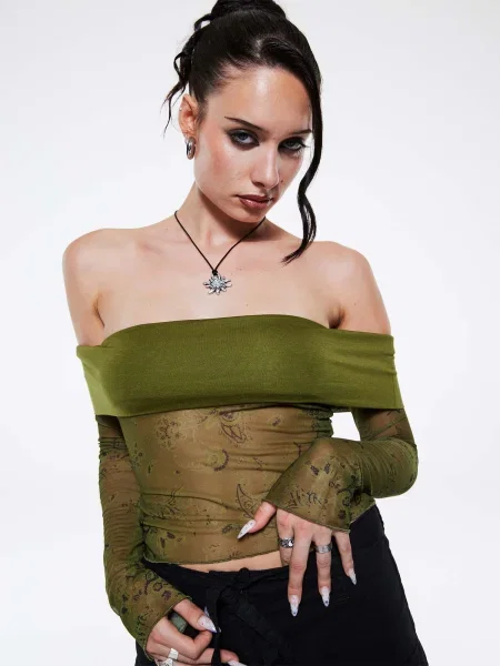 SHYX Tricou noapte / oliv albastru