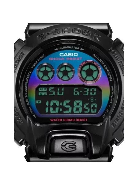 Lniany zegarek Casio czarny
