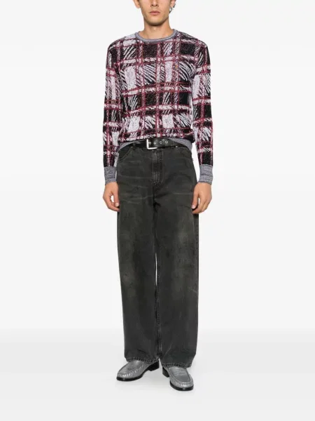 Pulover Vivienne Westwood cu broderie în carouri negru