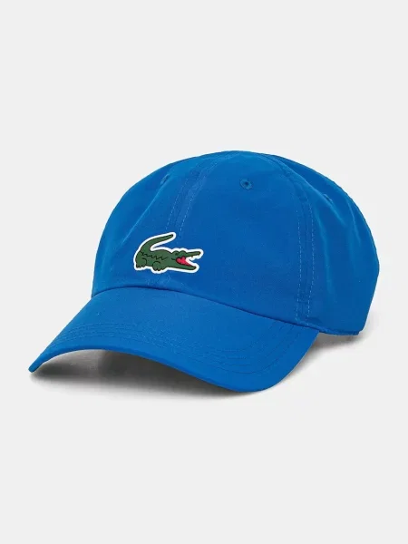 Шапка с козирка Lacoste с апликация синьо