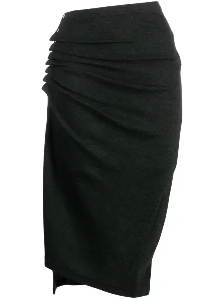 Fustă midi Rabanne până la genunchi verde