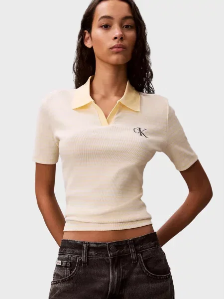 Смугасте поло Calvin Klein Jeans жовте