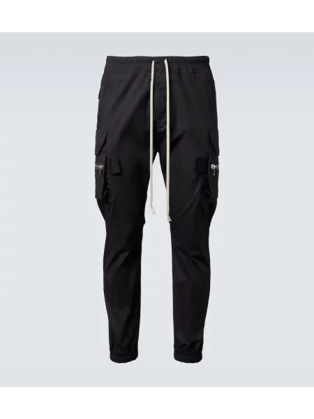 Pantaloni cargo Rick Owens din poplin negru