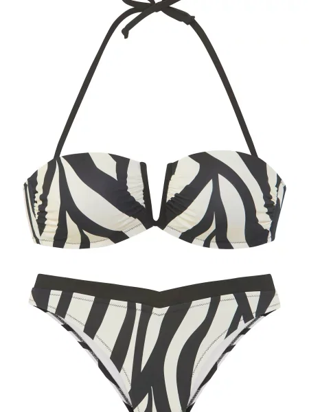 FRENCH CONNECTION Costum de baie două piese negru alb