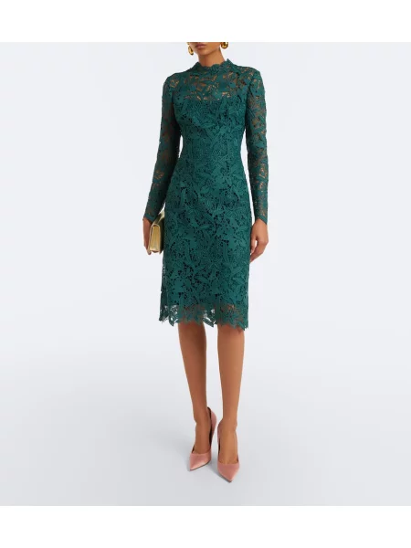 Rochie Monique Lhuillier din dantelă verde