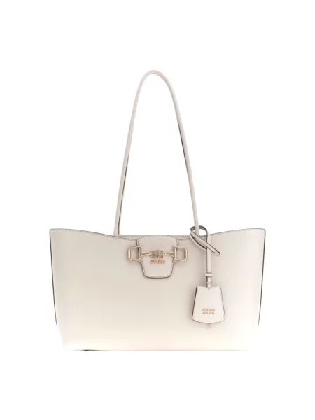 Guess torebka tote z imitacji skóry JANIE biała