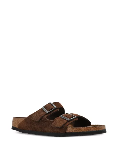 Sandale Birkenstock din piele de căprioară maro