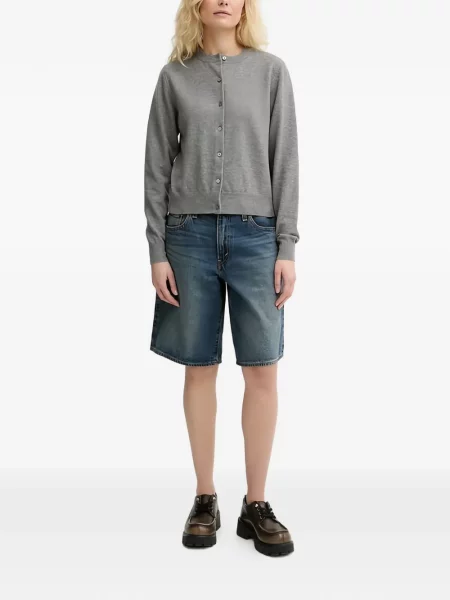 Pulover Levi's® skinny fit cu imagine cu decolteu rotund galben