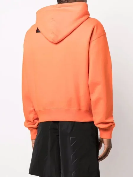 Hoodie Off-white με σχέδιο λευκό