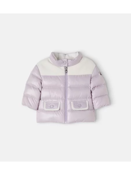 Pūkinė striukė Moncler Enfant violetinė