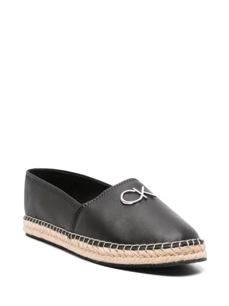Espadryle Calvin Klein skórzane czarne