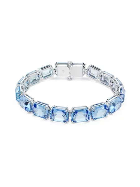 Lniana bransoletka Swarovski niebieska