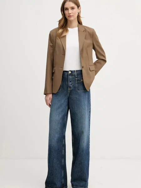 Bunda s prímesou vlny Tommy Hilfiger hnedá