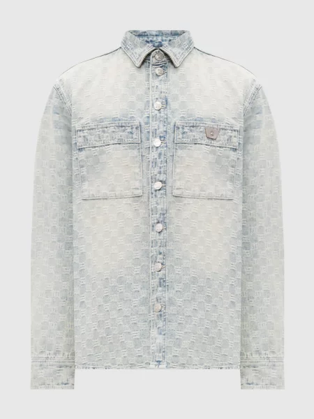 Джинсова сорочка у візерунок монограми Misbhv блакитна