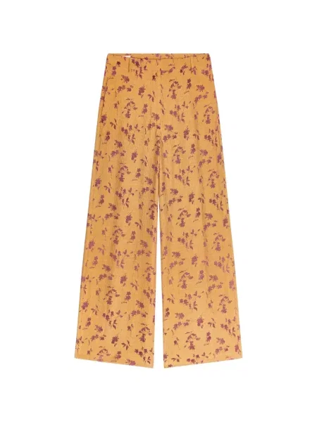 Pantaloni Dries Van Noten din jacard galben