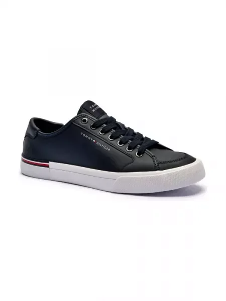 Sneakerși Tommy Hilfiger din piele negru