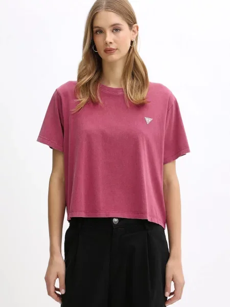 Kratka majica Guess Jeans bordo