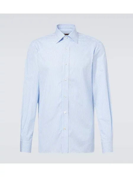 Pruhovaná poplínová košile Rubinacci modrá