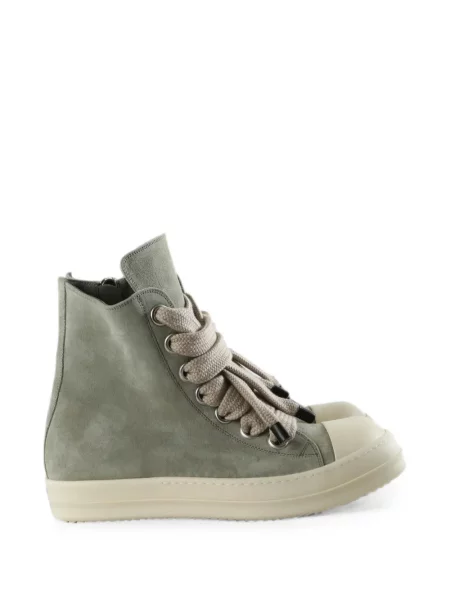 Sneakerși Rick Owens din piele de căprioară verde